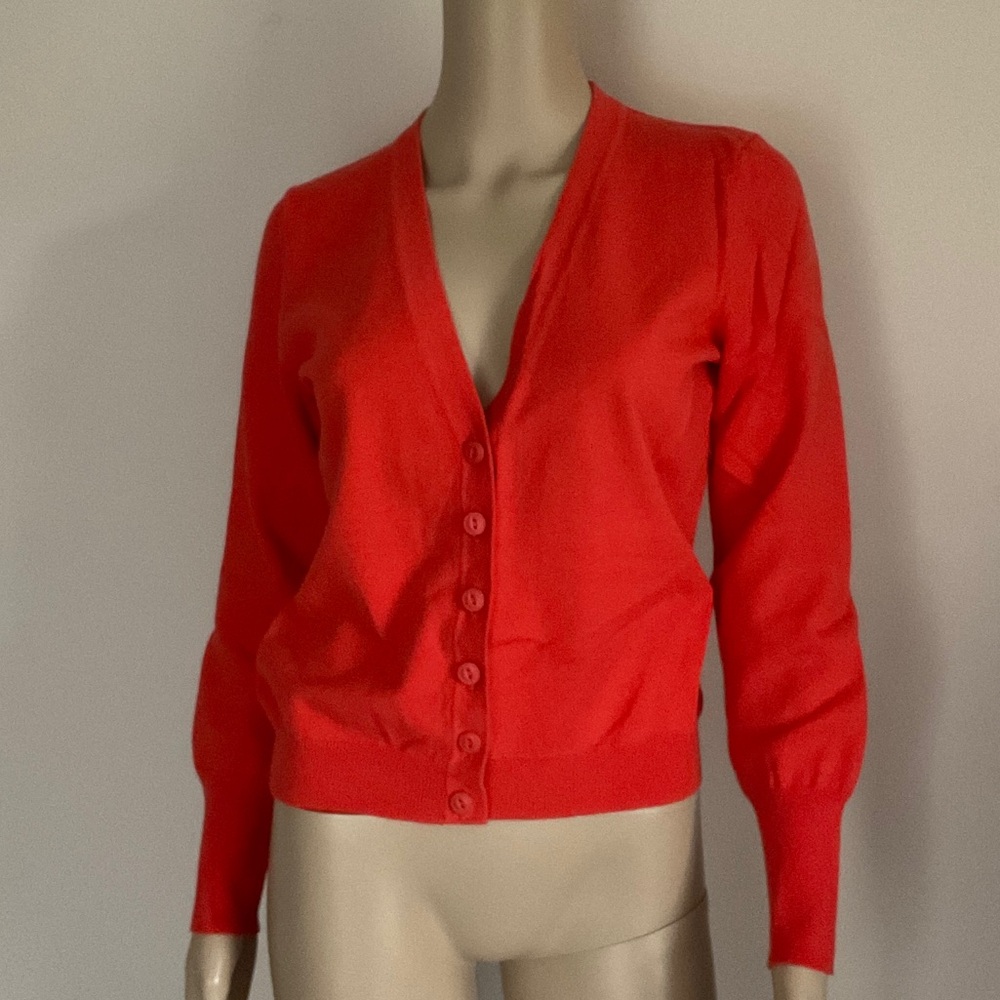 Moda International V neck Knit Cardigan Orange